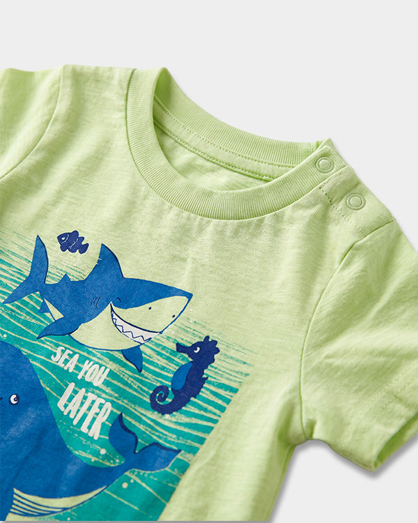 Baby Boy 3-Pack Organic Cotton Crew Neck T-Shirt With Assorted Prints