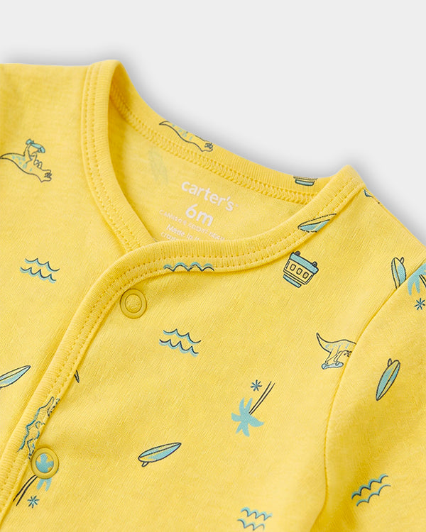 Baby Boy 3-Pack Organic Cotton Front Open T-Shirt In Assorted Prints