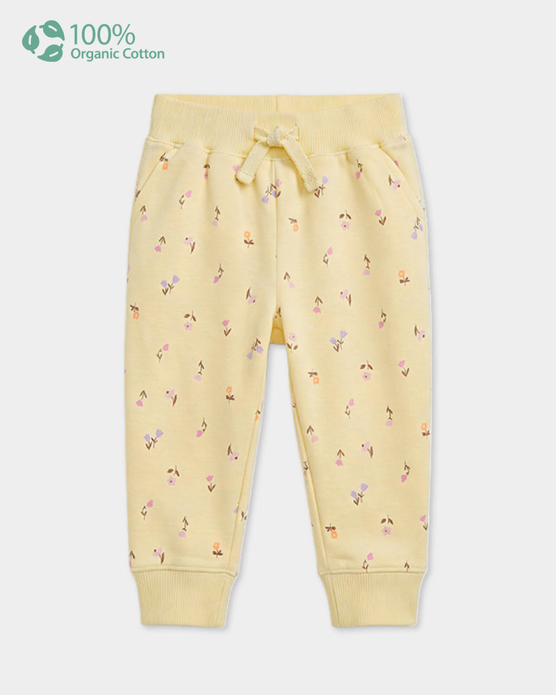 Baby Girl Organic Cotton Pull-On Pants in Floral Print