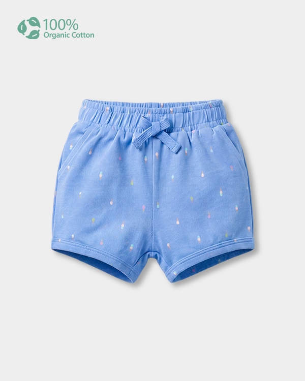 Baby Girl Organic Cotton Pull-On Shorts In Ice-Cream Print