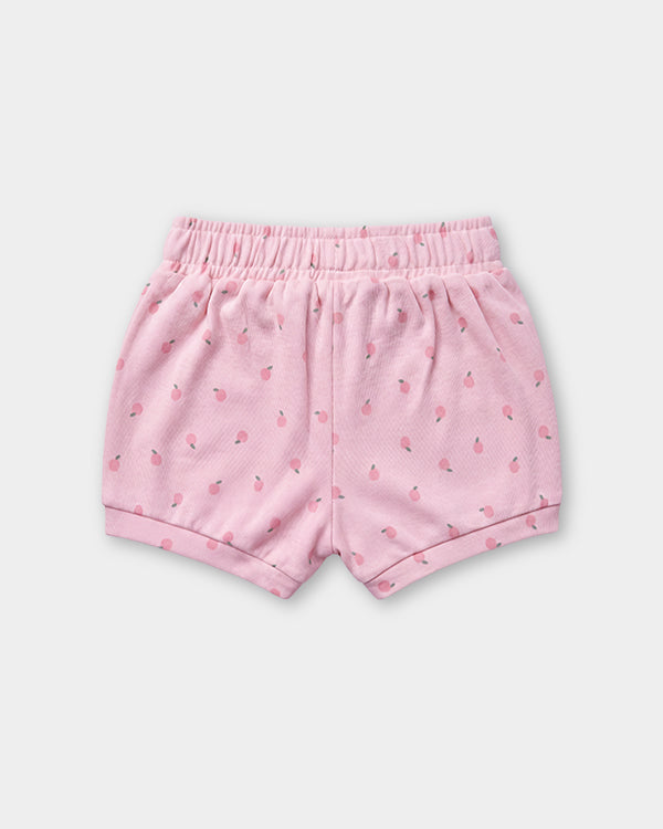 Baby Girl Organic Cotton Pull-On Shorts In Fruit Print