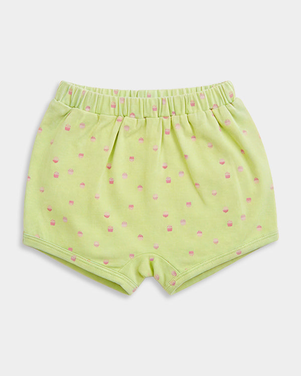 Baby Girl Organic Cotton Cupcake Print Front Open T-Shirt & Shorts Set