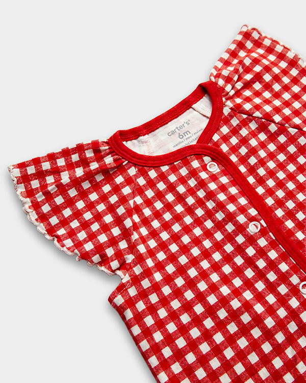Baby Girl Organic Cotton Graphic Print Front Open T-Shirt & Shorts Set