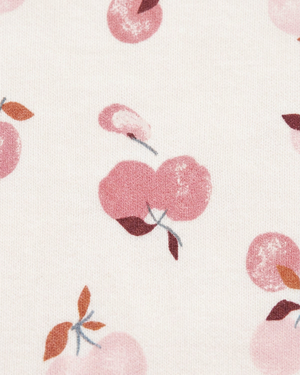 Baby Girl Organic Cotton Fruit Print Front Open T-Shirt & Pant Set