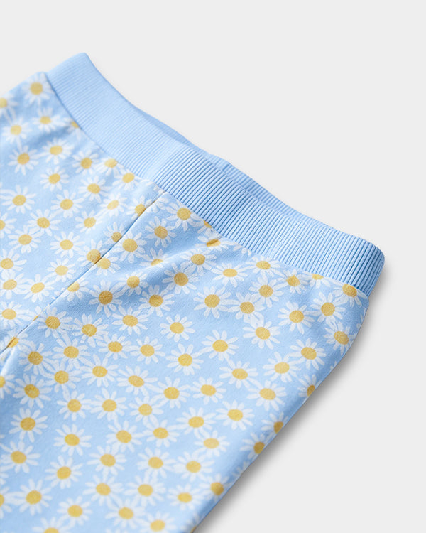 Baby Girl Organic Cotton Floral Print Front Open T-Shirt & Pant Set
