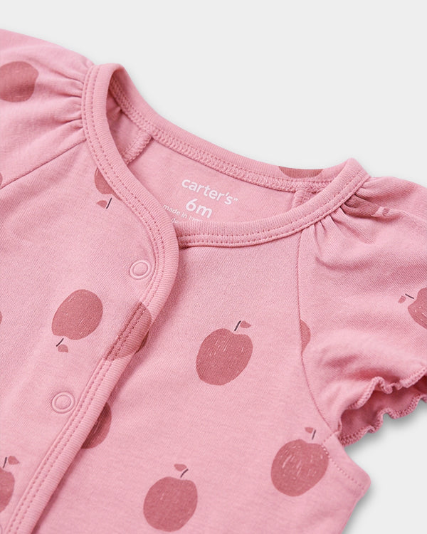 Baby Girl 3-Pack Organic Cotton Front Open T-Shirt In Assorted Prints