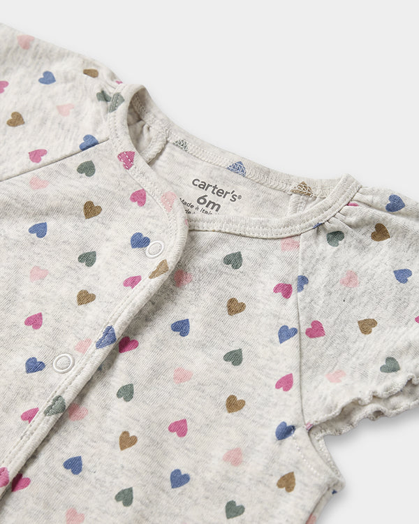 Baby Girl 3-Pack Organic Cotton Front Open T-Shirt In Assorted Prints