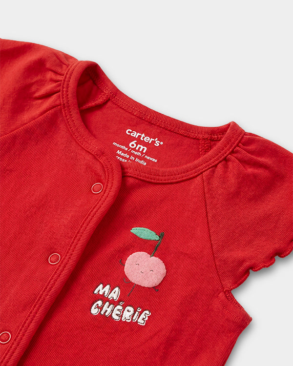 Baby Girl 3-Pack Organic Cotton Front Open T-Shirt In Assorted Prints