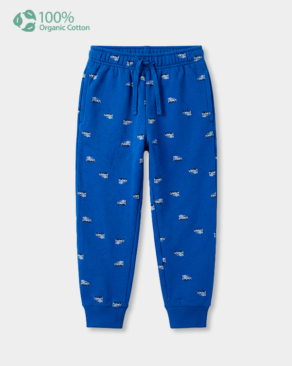 Toddler Boy Organic Cotton Pull-On Pants In Transport Print