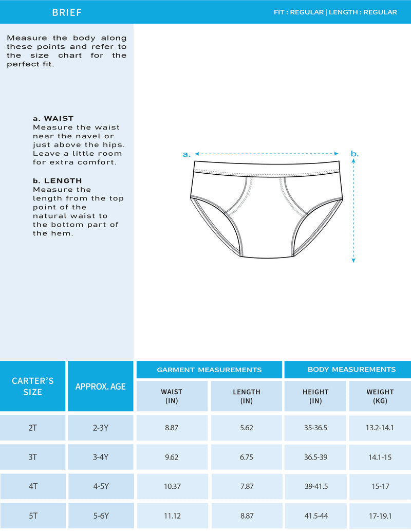 Toddler Boy 3-Pack Organic Cotton Brief In Assorted Prints with Anti Microbial Finish