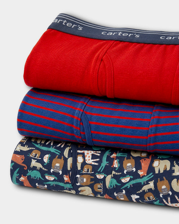 Toddler Boy 3-Pack Trunk In Assorted Prints with Anti Microbial Finish