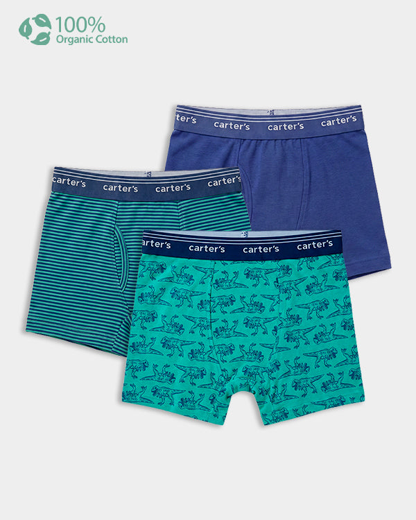 Toddler Boy 3-Pack Trunk In Assorted Prints with Anti Microbial Finish