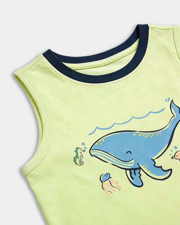 Toddler Boy Organic Cotton Sea Print T-Shirt & Short-Set