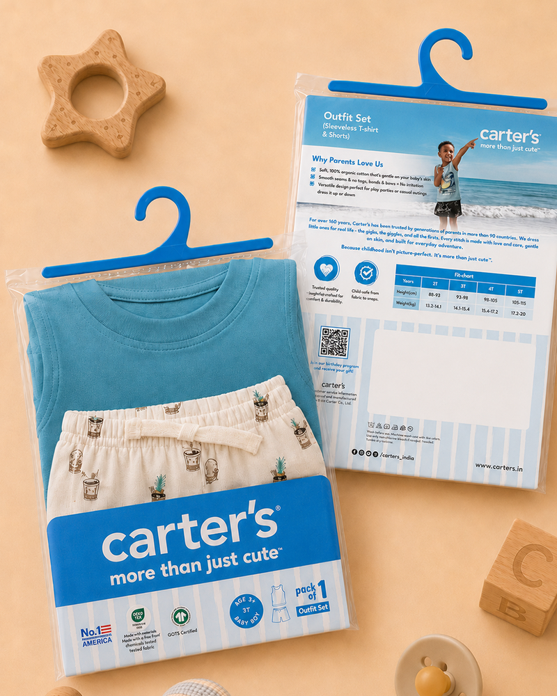 Toddler Boy Organic Cotton Sea Print T-Shirt & Short-Set