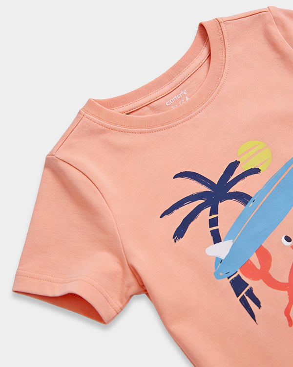Toddler Boy Organic Cotton Tropical Print T-Shirt & Short-Set