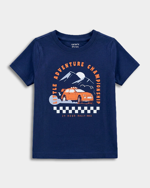 Toddler Boy Organic Cotton Car Print T-Shirt & Pant-Set