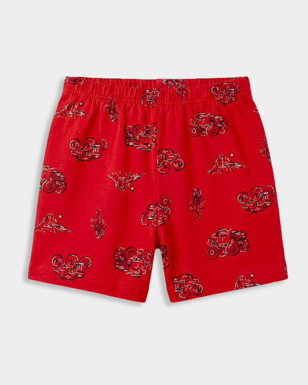 Toddler Boys Organic Cotton Transport Print T-Shirt & Shorts Sleep-Set