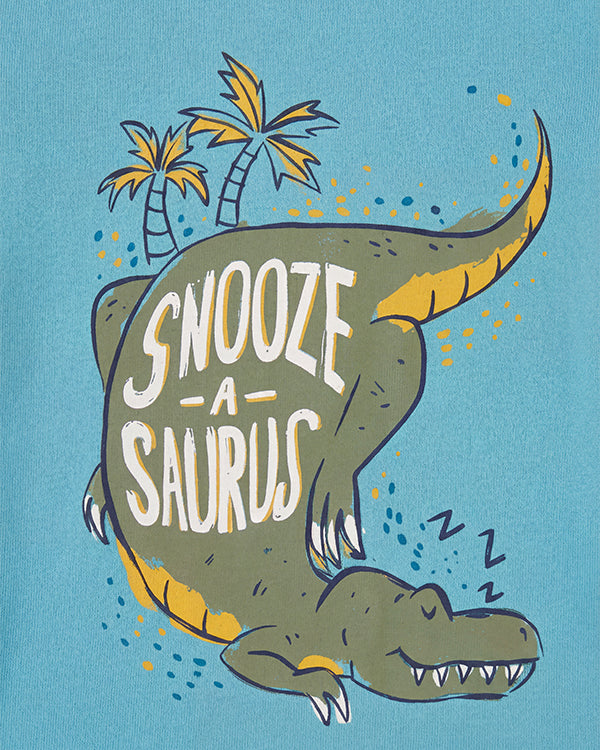 Toddler Boys Organic Cotton Dino Print T-Shirt & Pant Sleep-Set