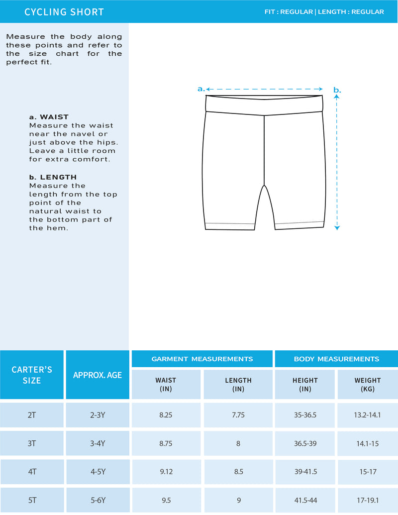 Toddler Girl 3-Pack Organic Cotton Cycling Shorts In Solid with Anti Microbial Finish