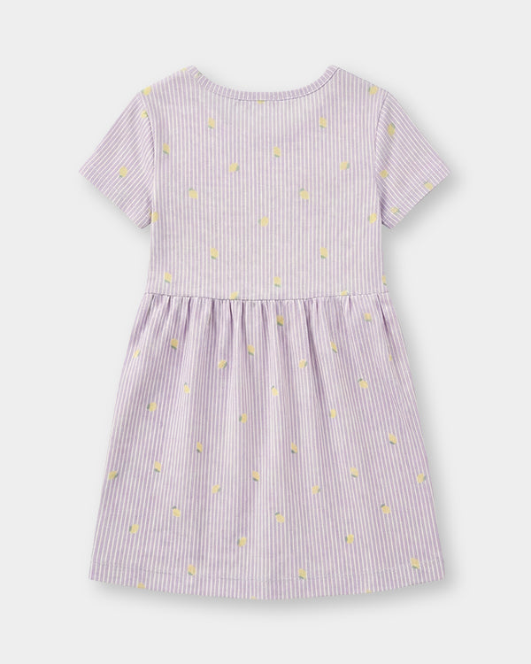 Toddler Girl Organic Cotton Knitted Dress In Fruit Print