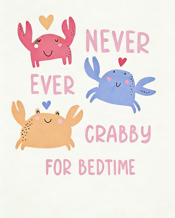 Toddler Girl Organic Cotton Crab Print T-Shirt & Shorts Sleep-Set