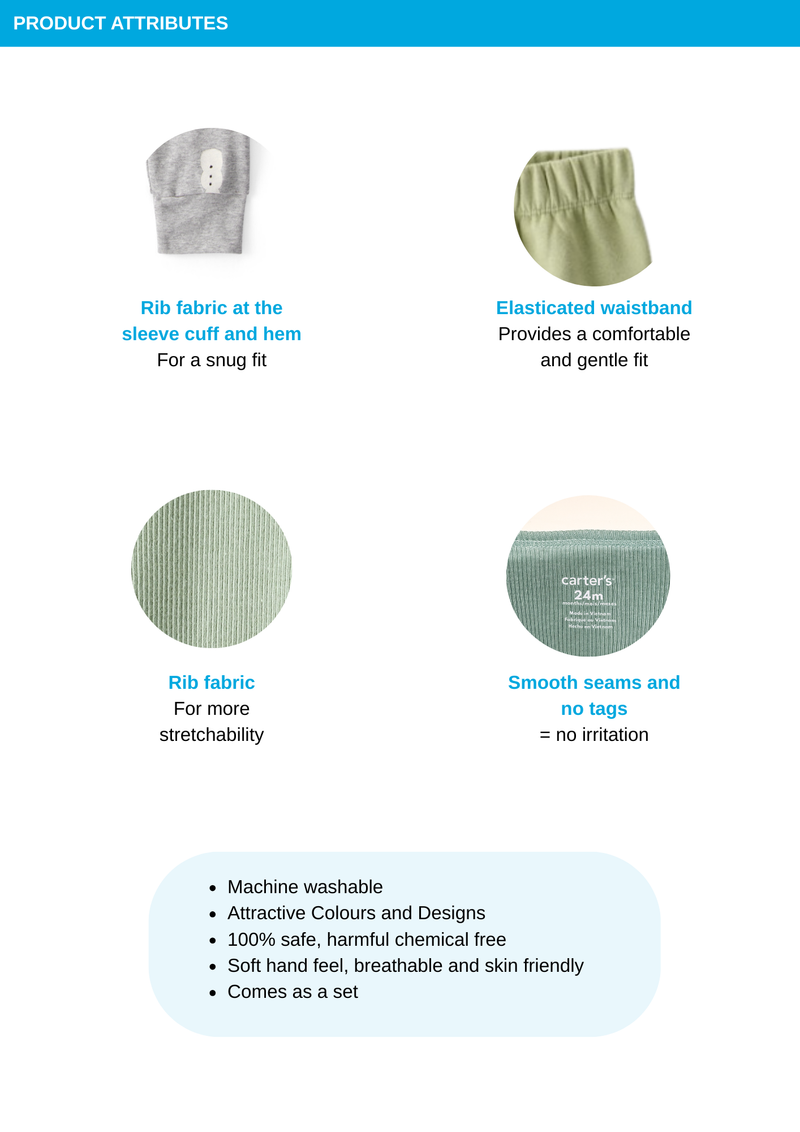 Baby Girl 2-Piece Organic Cotton Ribbed Pajama Set in Strawberry Print